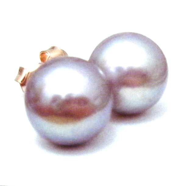 Lilac 10.3mm Pearl Stud Earrings